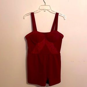 Burgundy Lace design Romper
